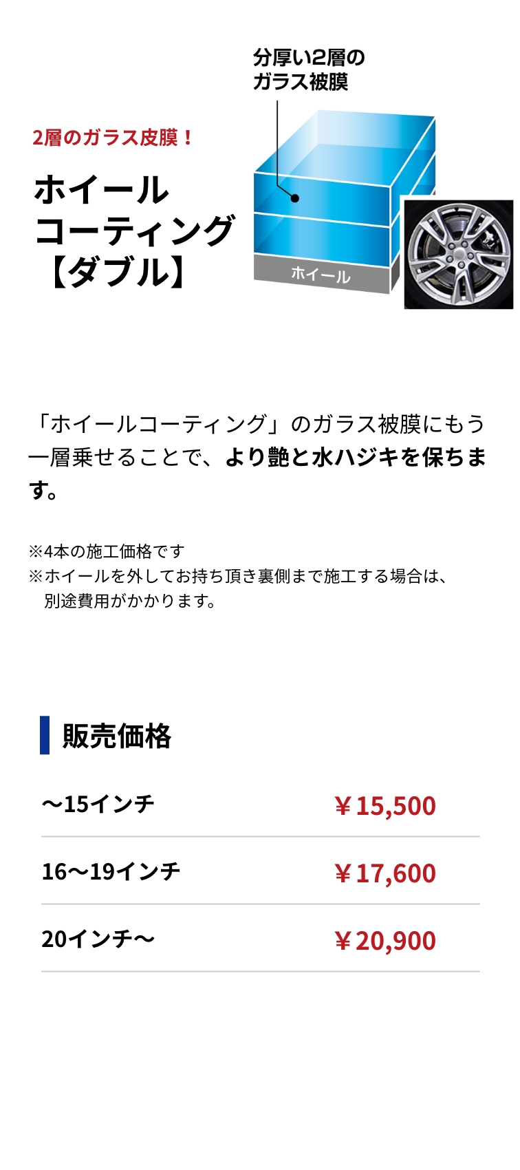 ホイールコーティング【ダブル】