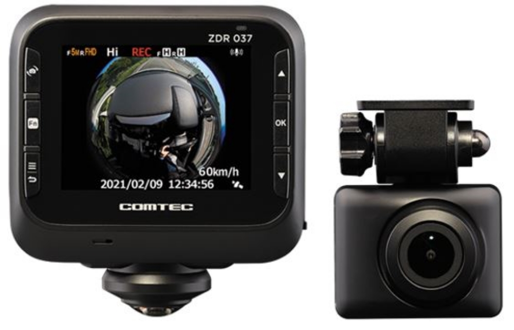 コムテック 360°カメラ＋リアカメラ搭載 高性能ドライブレコーダー 