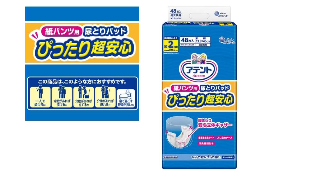 大王製紙 エリエール アテント 紙パンツ用尿とりパッドぴったり超安心 