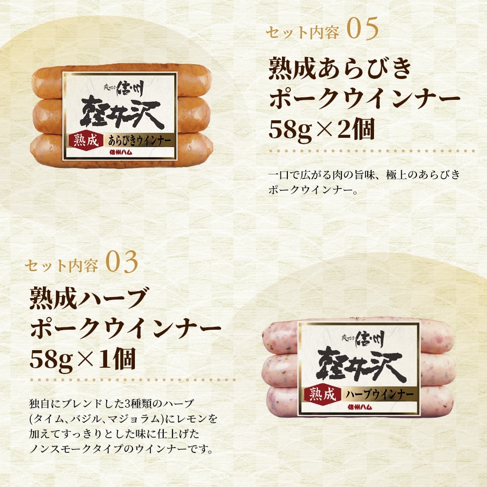 信州ハム 軽井沢熟成 6種8点入 SK-480｜うさマートジャパン