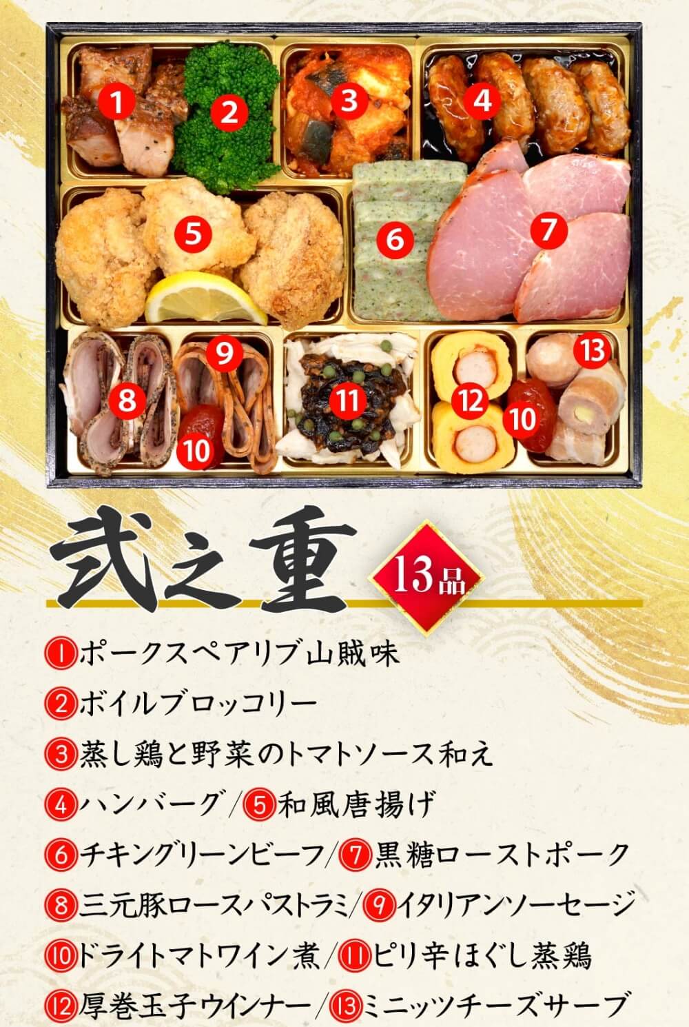 肉おせち 「桜賀」 三段重 特典付 3～4人前 45品目｜うさマート