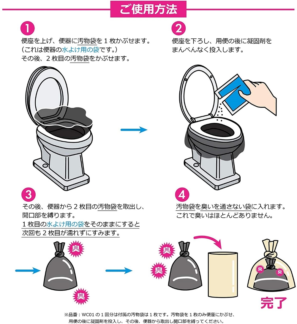 ハウスホールドジャパン 緊急用トイレセット 10回分 WC10｜うさマート