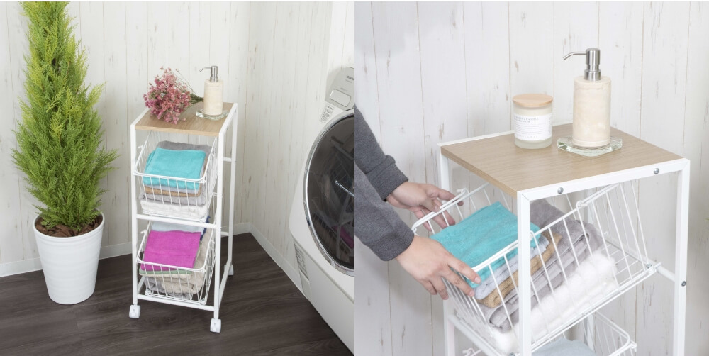 サン・ハーベスト ランドリーラック 2段 SYM-702 WH｜うさマート