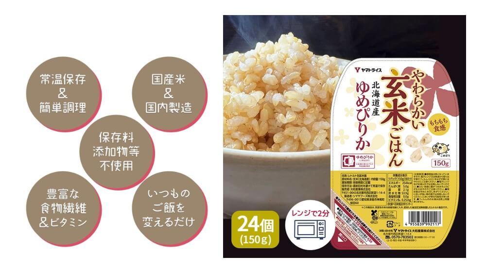 ヤマトライス 【パックご飯】 やわらかい玄米ごはん 北海道産ゆめ