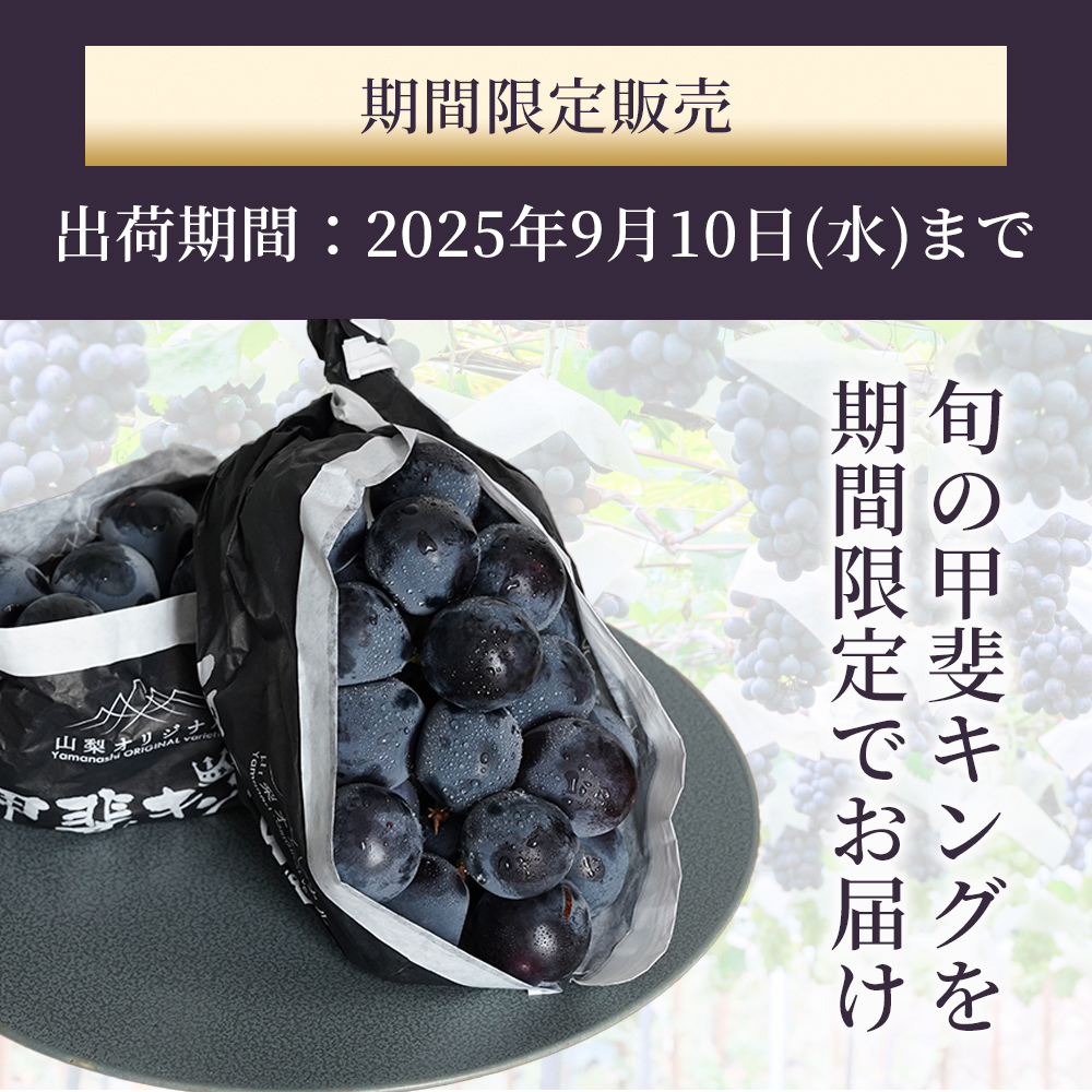 山梨県の新品種】甲斐キング 2房 約1kg 種無し｜うさマートジャパン