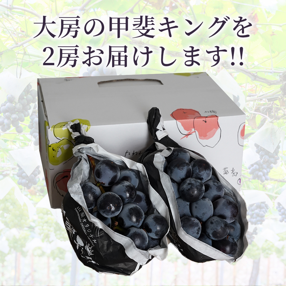 山梨県の新品種】甲斐キング 2房 約1kg 種無し｜うさマートジャパン