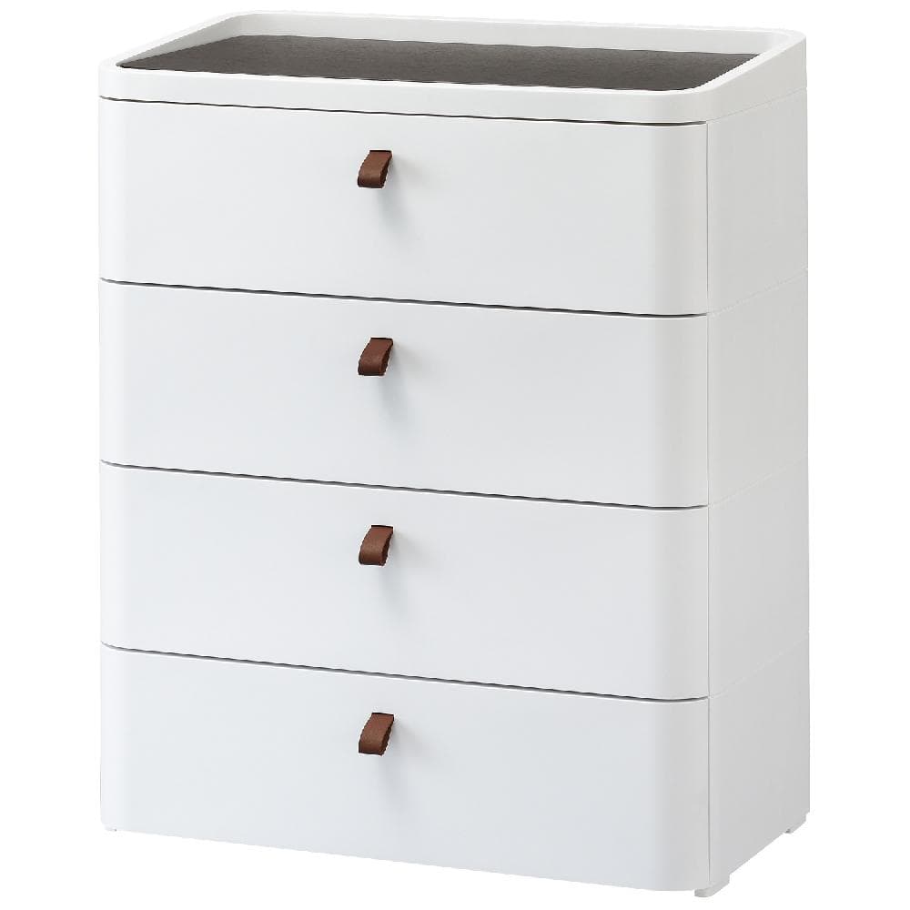  DRAWER ホワイトチェスト 4段 RD-724 ロイヤルドロアー724 ホワイト RD-724 WH/DBR｜うさマートジャパン