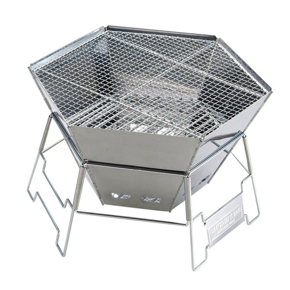 キャプテンスタッグ ヘキサ ステンレス ファイアグリル M-6500｜うさ