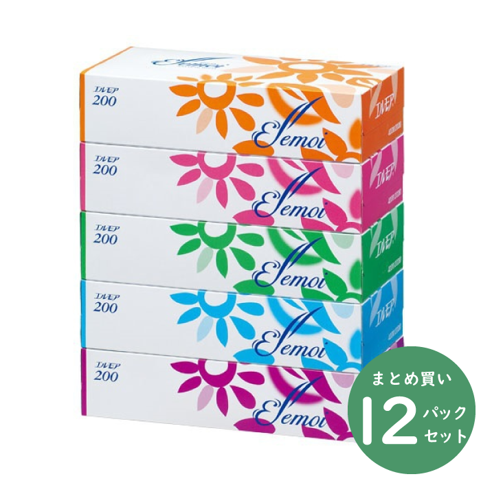 まとめ買い】エルモアティシュ 200組(400枚)×5箱 12パック｜宇佐美鉱油の総合通販サイトうさマート