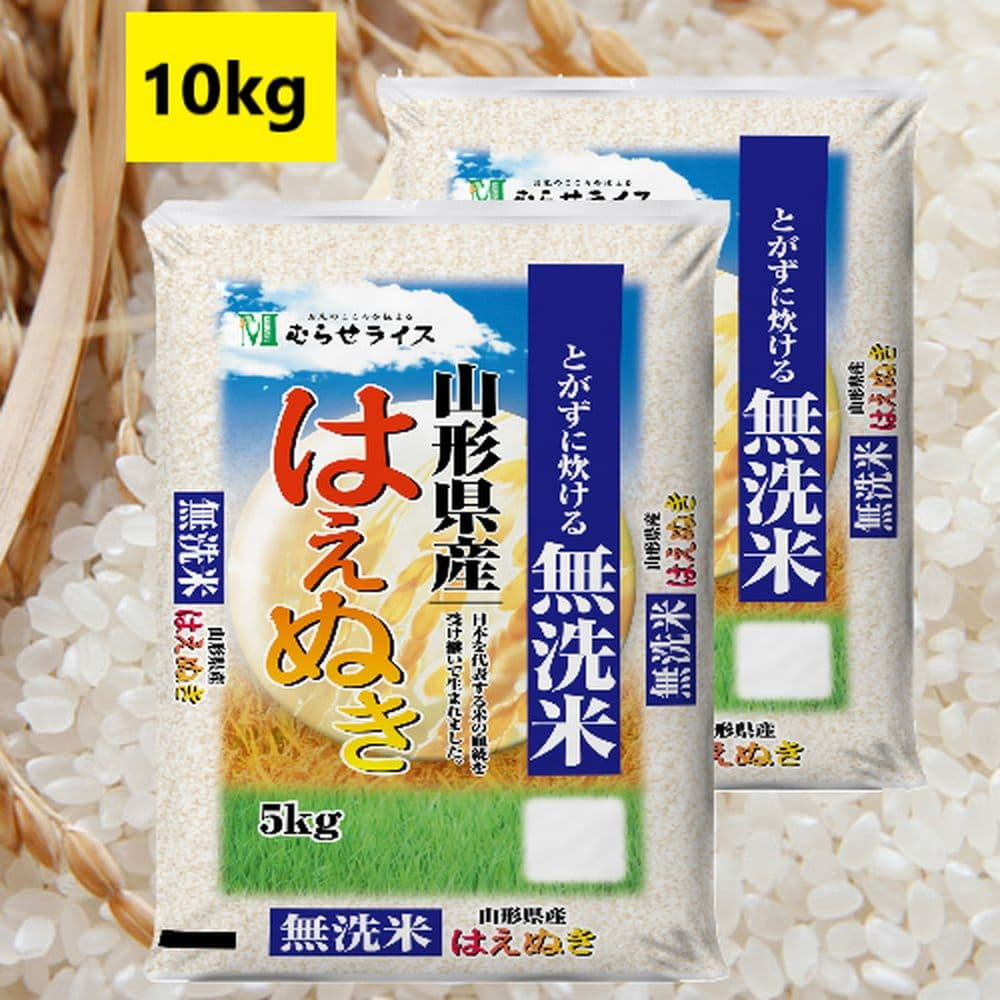 無洗米 山形県産 あきたこまち<br>10kg 5kg×2袋 令和5年産 送料無料<br