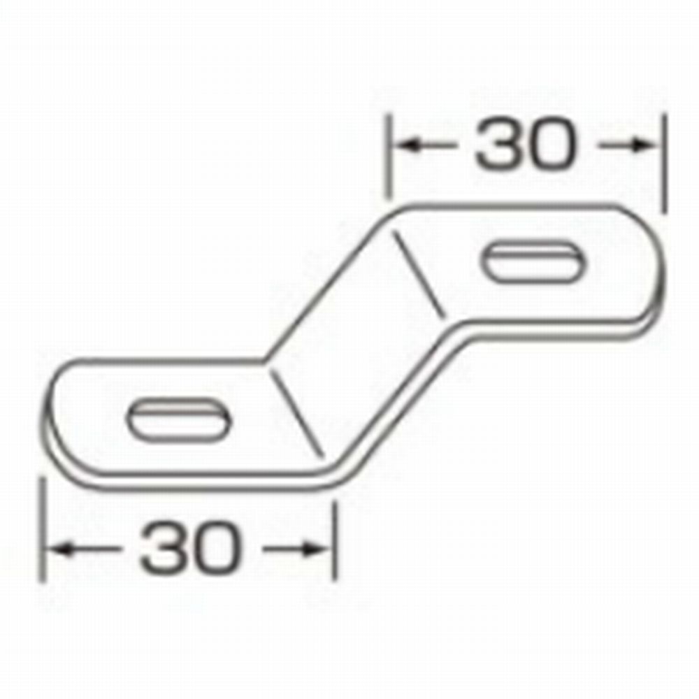 さびに強いステンレス製ステー！ ストロングステーステンレス No．67 クランク型 30mm／30mm｜宇佐美鉱油の総合通販サイトうさマート