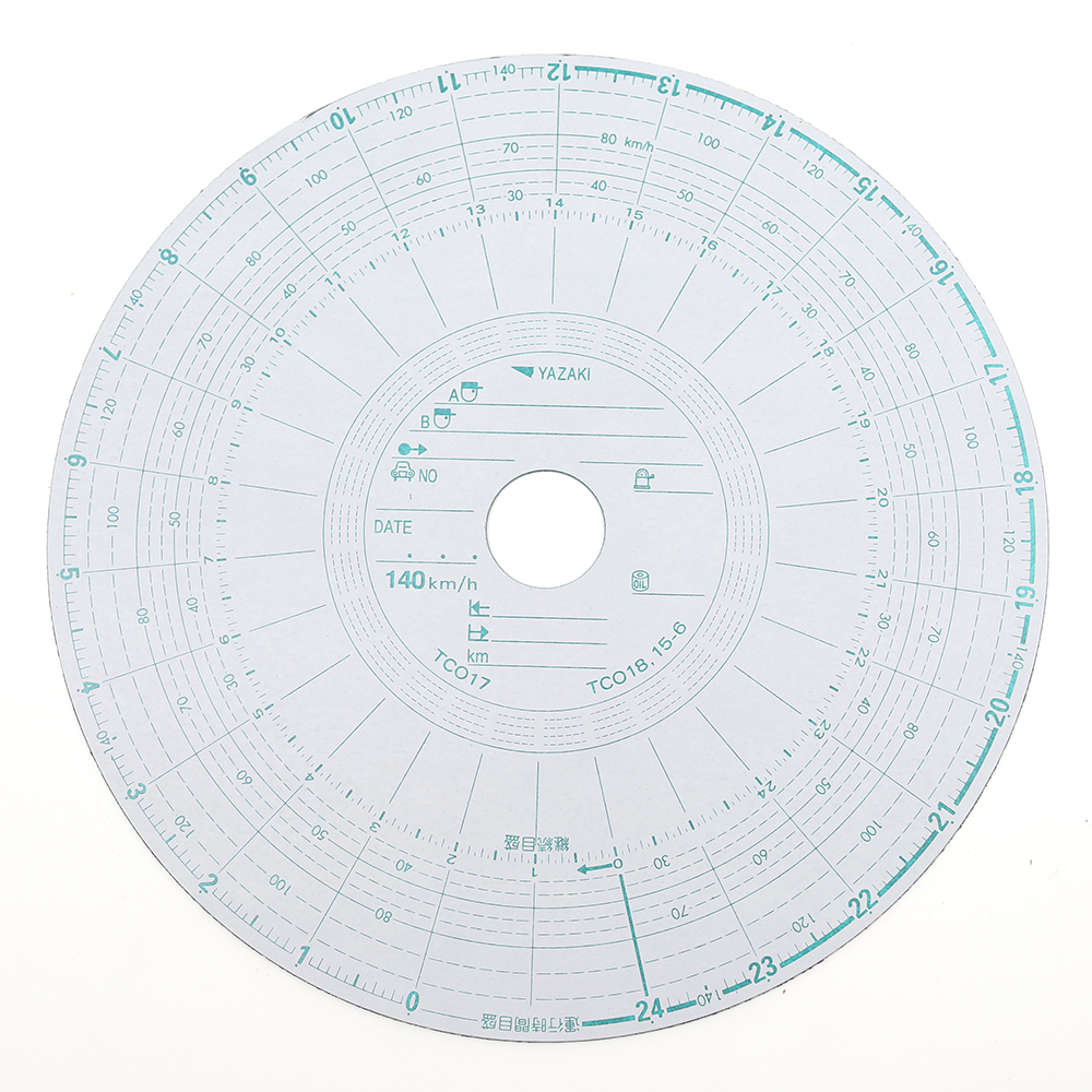 矢崎総業 大型タコグラフ用チャート紙(赤箱) S7用100枚入 丸型(14.5mm 