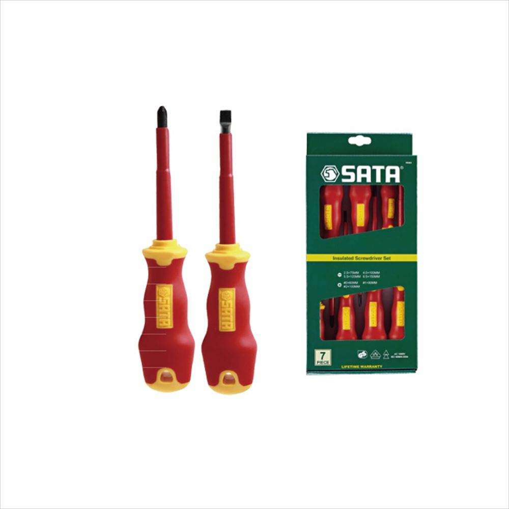 SATA TOOLS VDE絶縁ドライバーセット 7本入 RS-09303｜宇佐美鉱油の