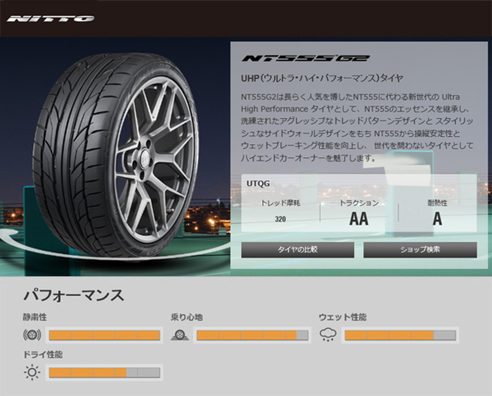 NITTO NT555 G2 245/40R19 98Y XL｜うさマートジャパンサービス株式