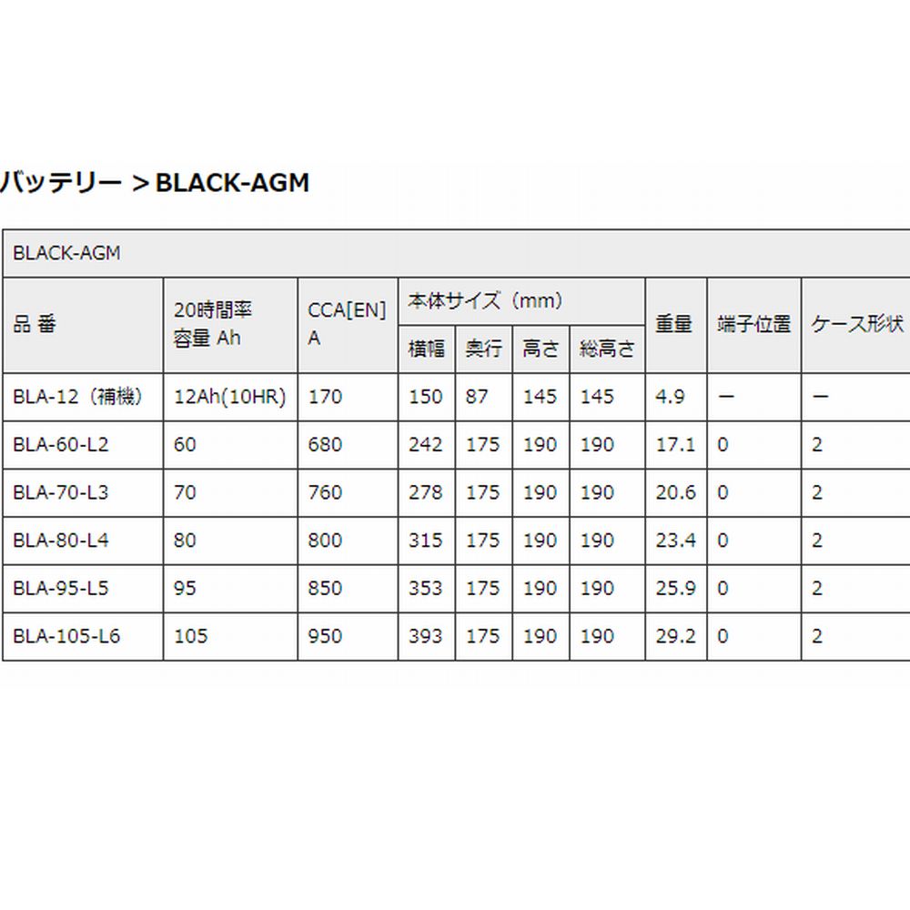 Bosch (ボッシュ) BLACK-AGM BLA-105-L6
