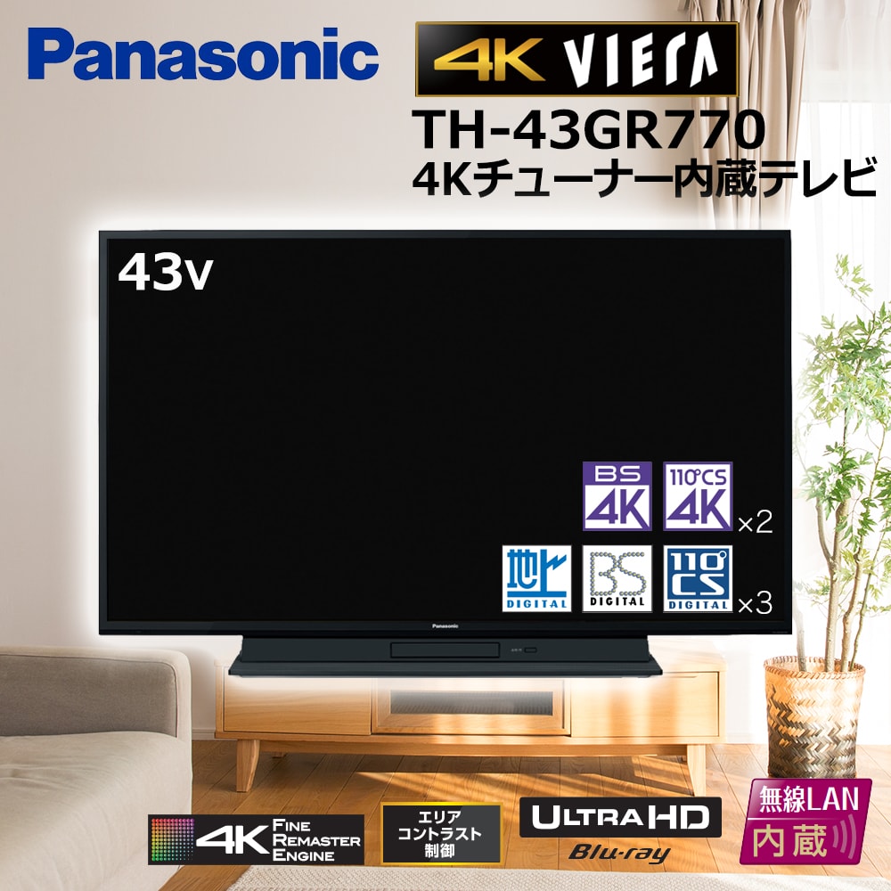 2020年新型 パナソニック 液晶テレビ VIERA(ビエラ) 43V型 HDD&BD