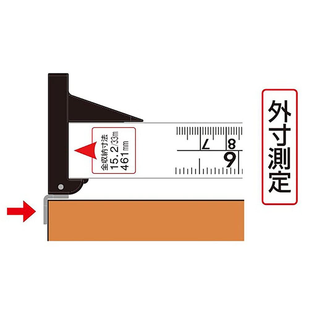 シンワ測定 3倍尺 のび助 一方向式 Ⅱ E15尺5寸 併用目盛 65195