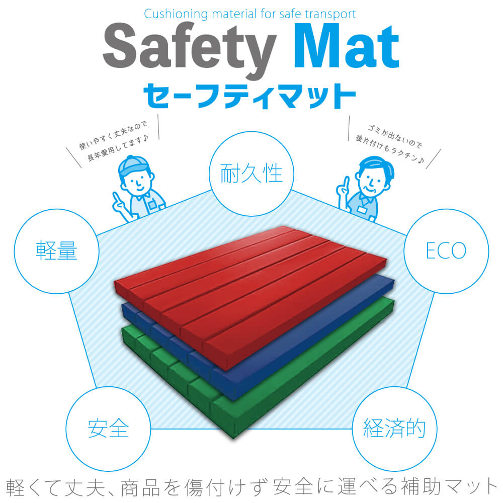 受注生産品】アマダ産業 セーフティマット 青 1200mm×600mm×25mm｜うさ