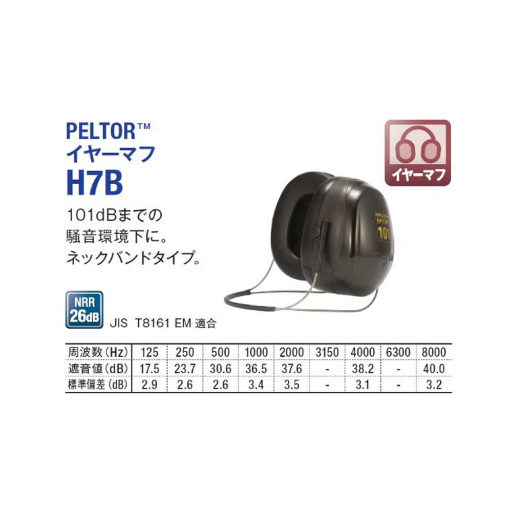 スリーエムジャパン PELTOR イヤーマフ ネックバンドタイプ H7B