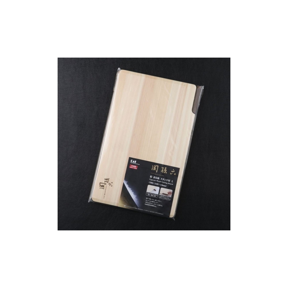 貝印 関孫六 桧まな板 スタンド付き Lサイズ 390×240×13mm AP5226