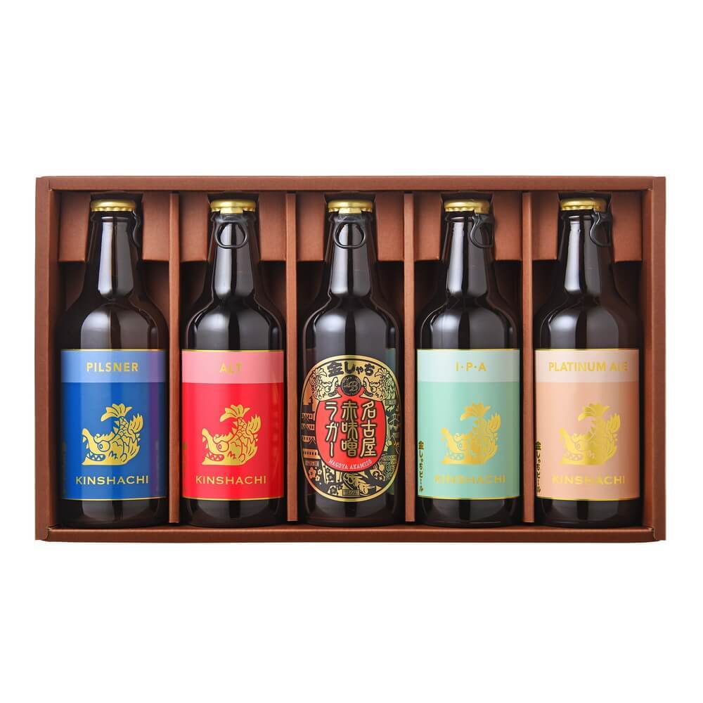 盛田金しゃちビール 金しゃちビールアソート 5本セット 各330ml｜宇佐美鉱油のギフトサイト「うさマートギフト」