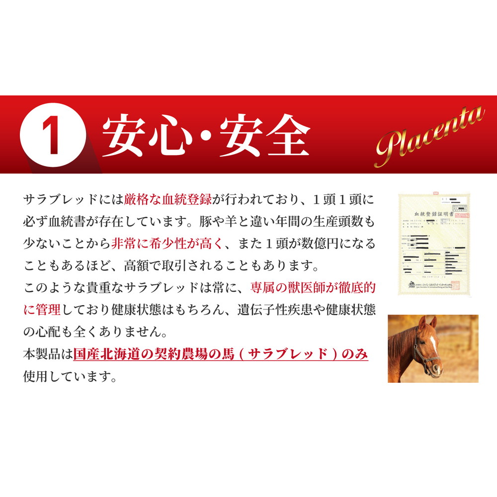 北海道産サラブレッド胎盤100%使用 三共バイオケミカルズ 北海道産サラブレッド胎盤100%使用 三共バイオケミカルズ