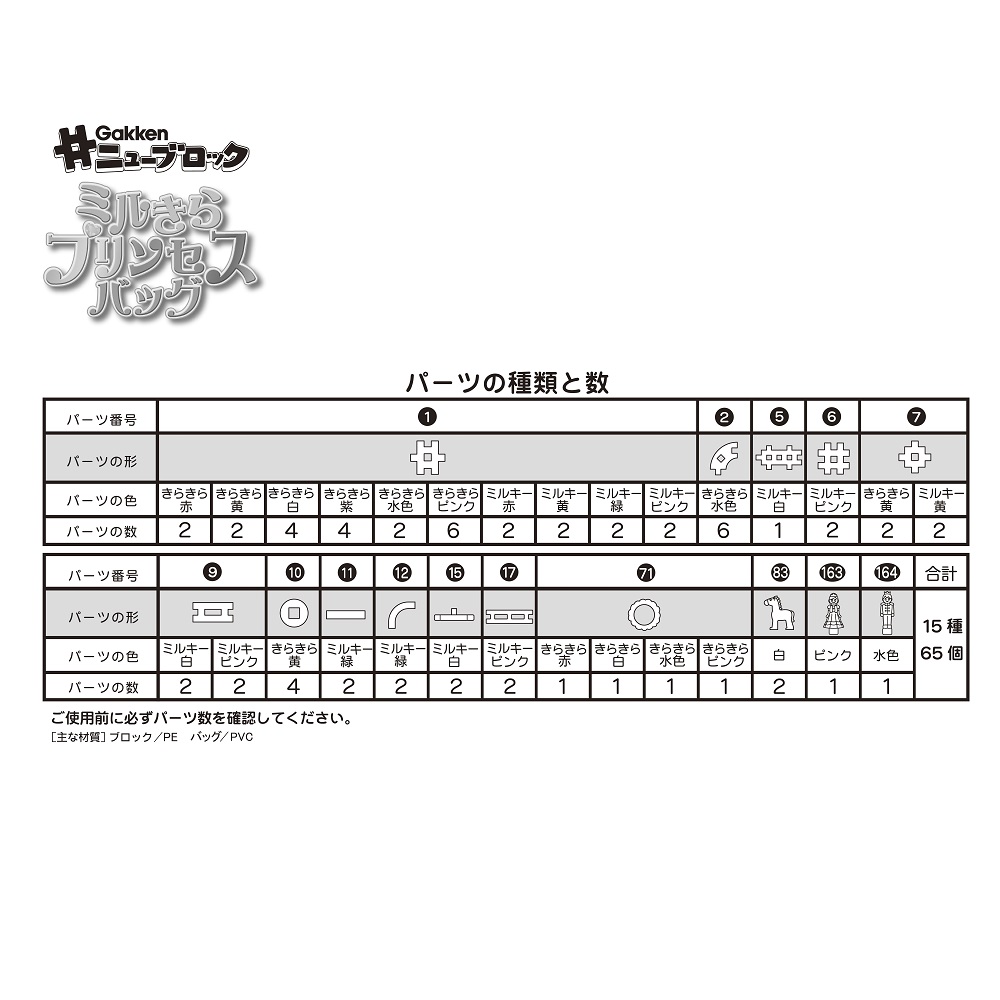 学研ステイフル Gakkenニューブロック ミルきらプリンセスバッグ 83192