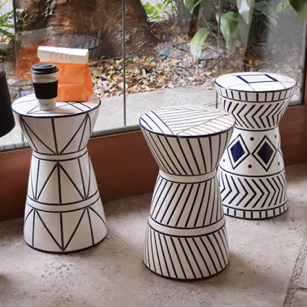 東谷 陶器製スツール パターンA CLY-21A｜うさマートジャパンサービス