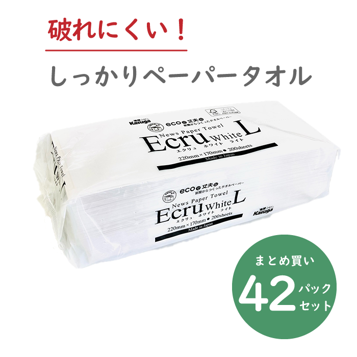 まとめ買い】1枚でしっかりふけるペーパータオル エクリュホワイト