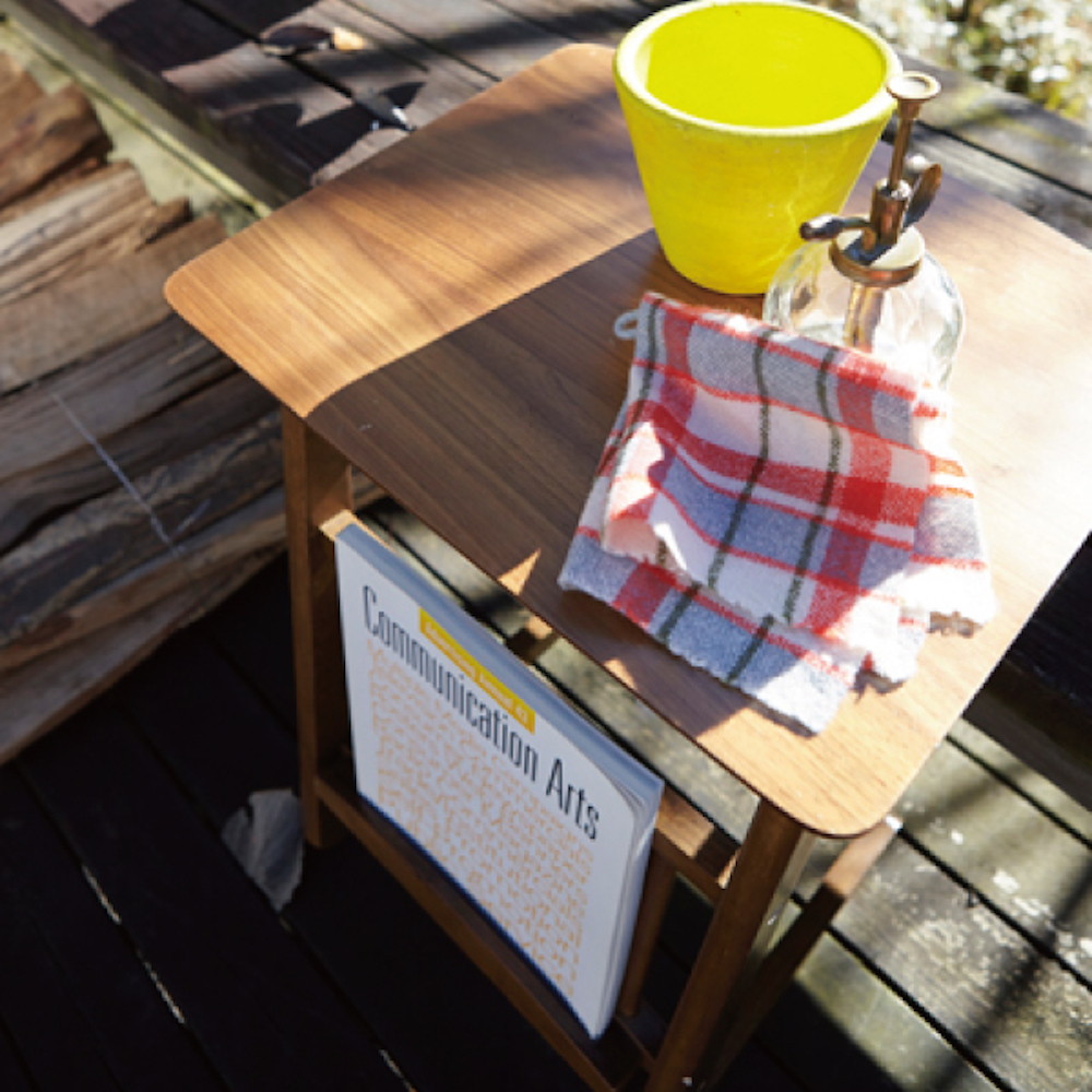 トムテ サイドテーブル TAC-252 WAL 便利　持ち運び 東谷 サイドテーブル 木製 寝室 テーブル ブックスタンド ドリンク