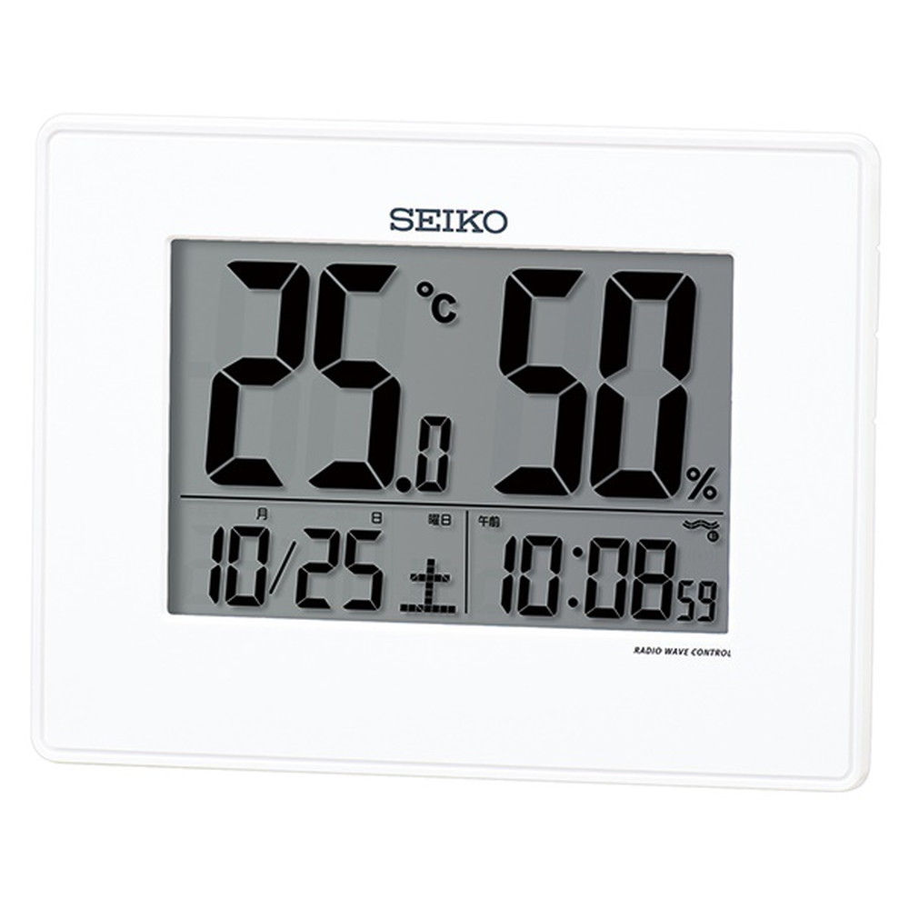 SEIKO メイン表示温度・湿度電波掛・置兼用目覚まし時計 SQ798W