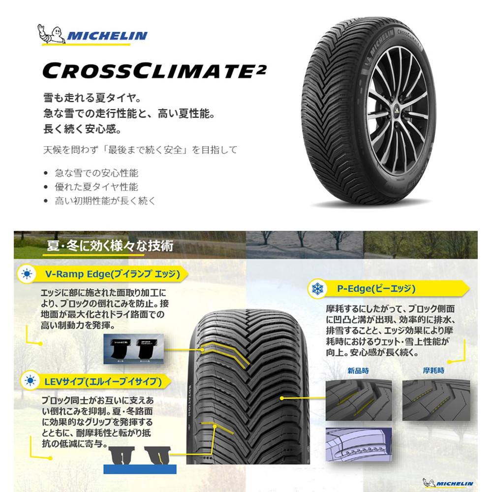2022年製　ミシュラン　クロスクライメート２　215/55R17　バリ溝　4本 CROSSCLIMATE 2022年製 オールシーズンタイヤ ミシュラン 2 クロス