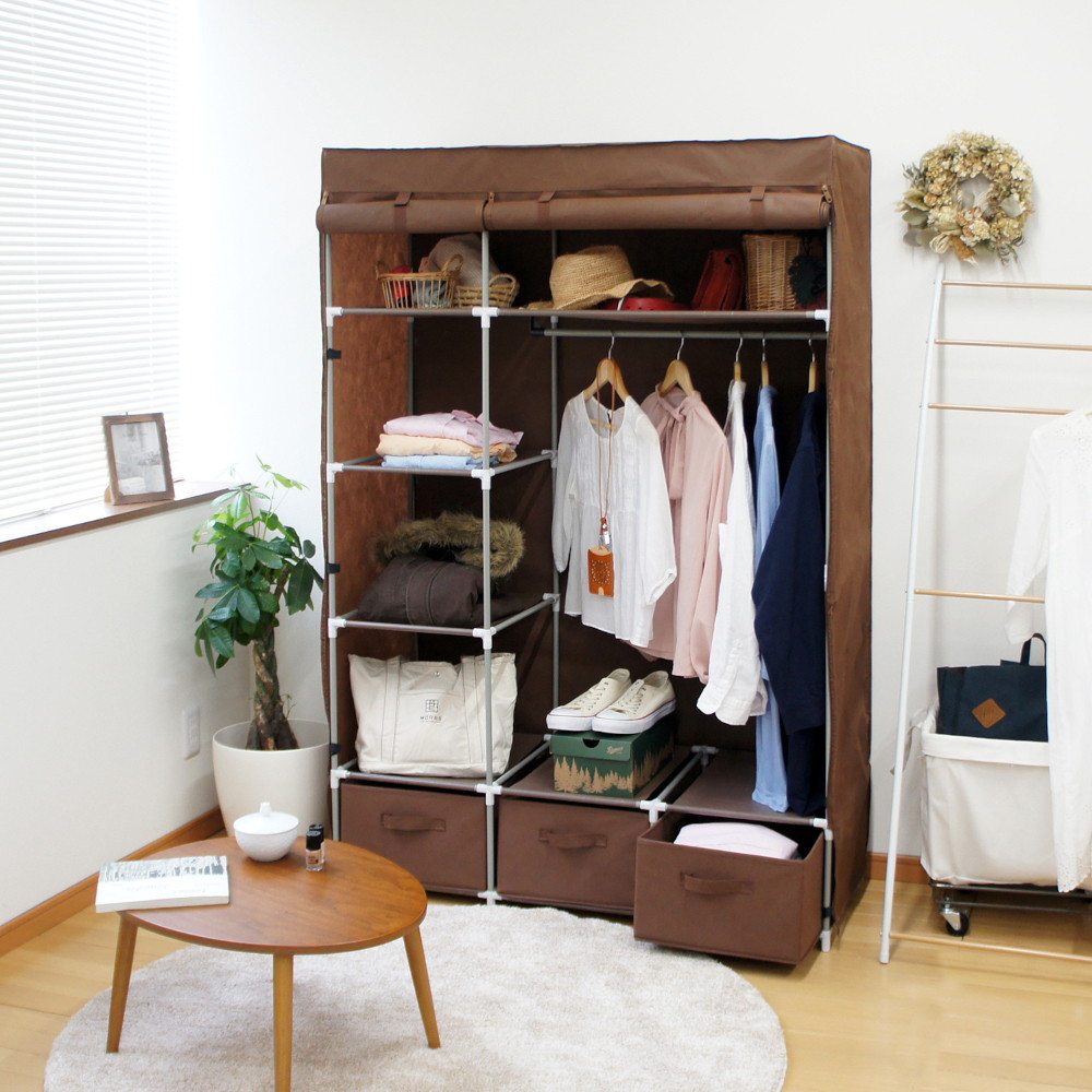 フクダクラフト 引出付ハンガー HC-H1116 BR M ブラウン｜うさマート