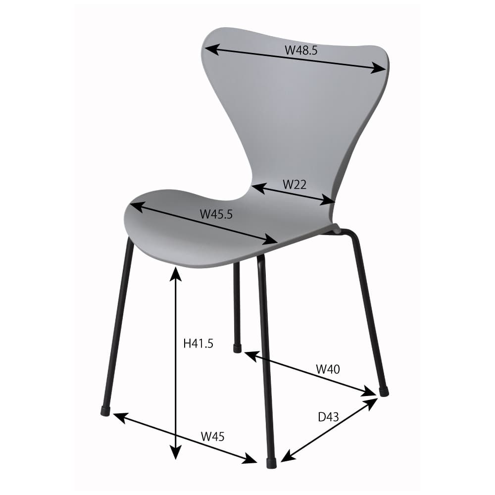 スカラップデザイン グレー 椅子 ワーカースタッキングチェア｜おしゃれな什器の企画・製造・販売 SHOP