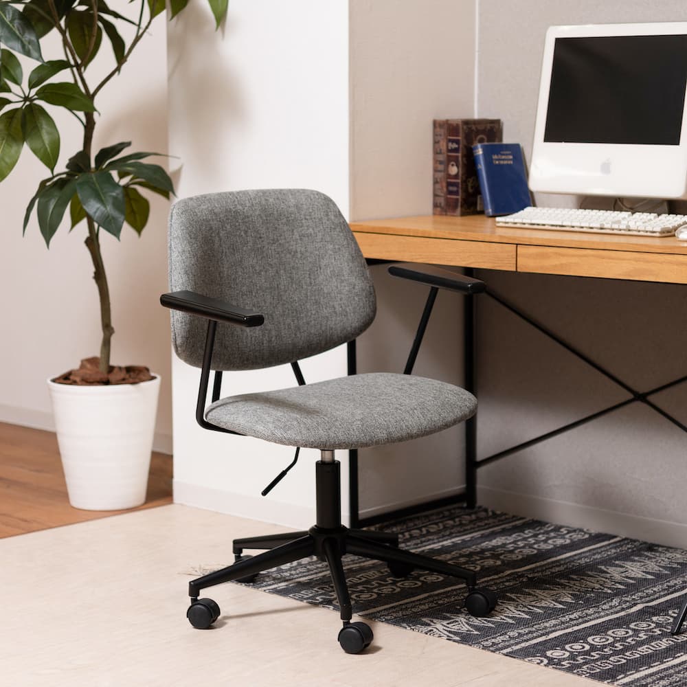 東谷 デスクチェア グレー PC-80GY｜うさマートジャパンサービス株式