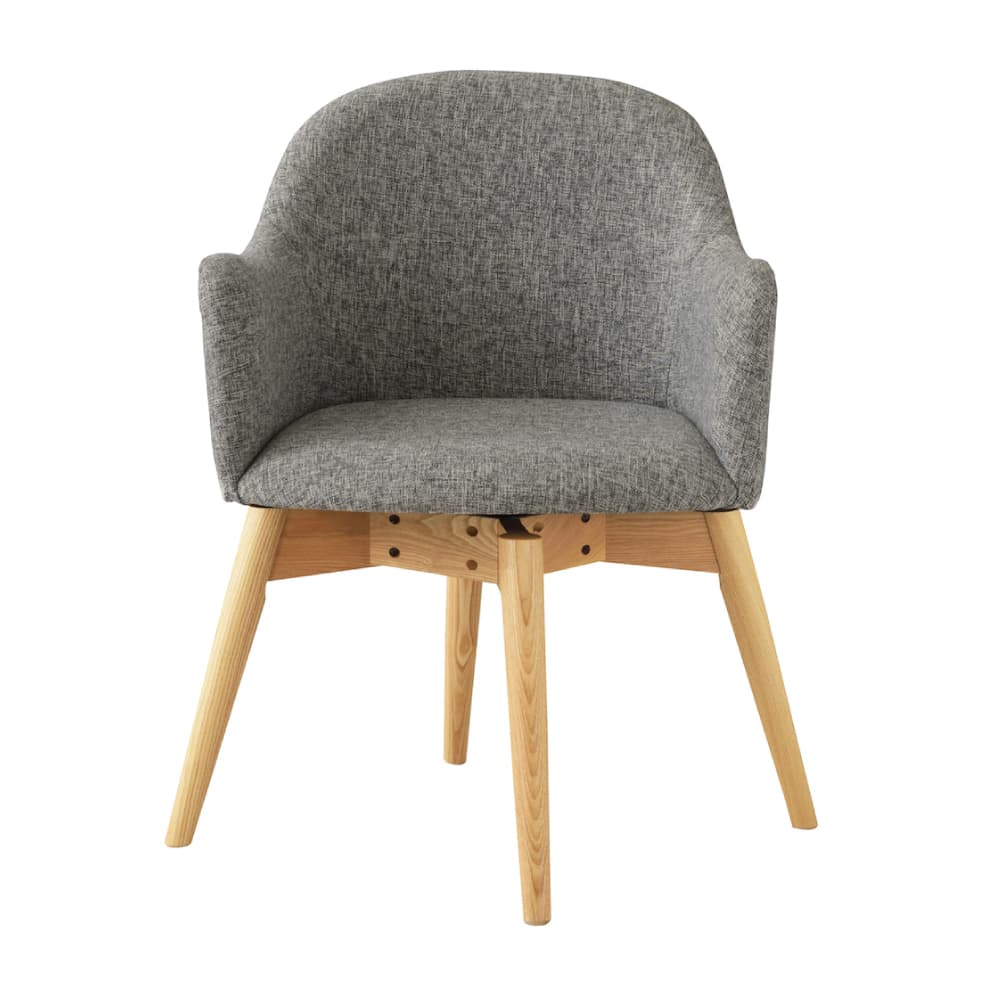 東洋ファニチャー　TOYO FURNITURE 回転椅子　チェア　無垢　レトロ 東谷 カラメリ 回転式チェア グレー KRM-020GY｜うさマートジャパン
