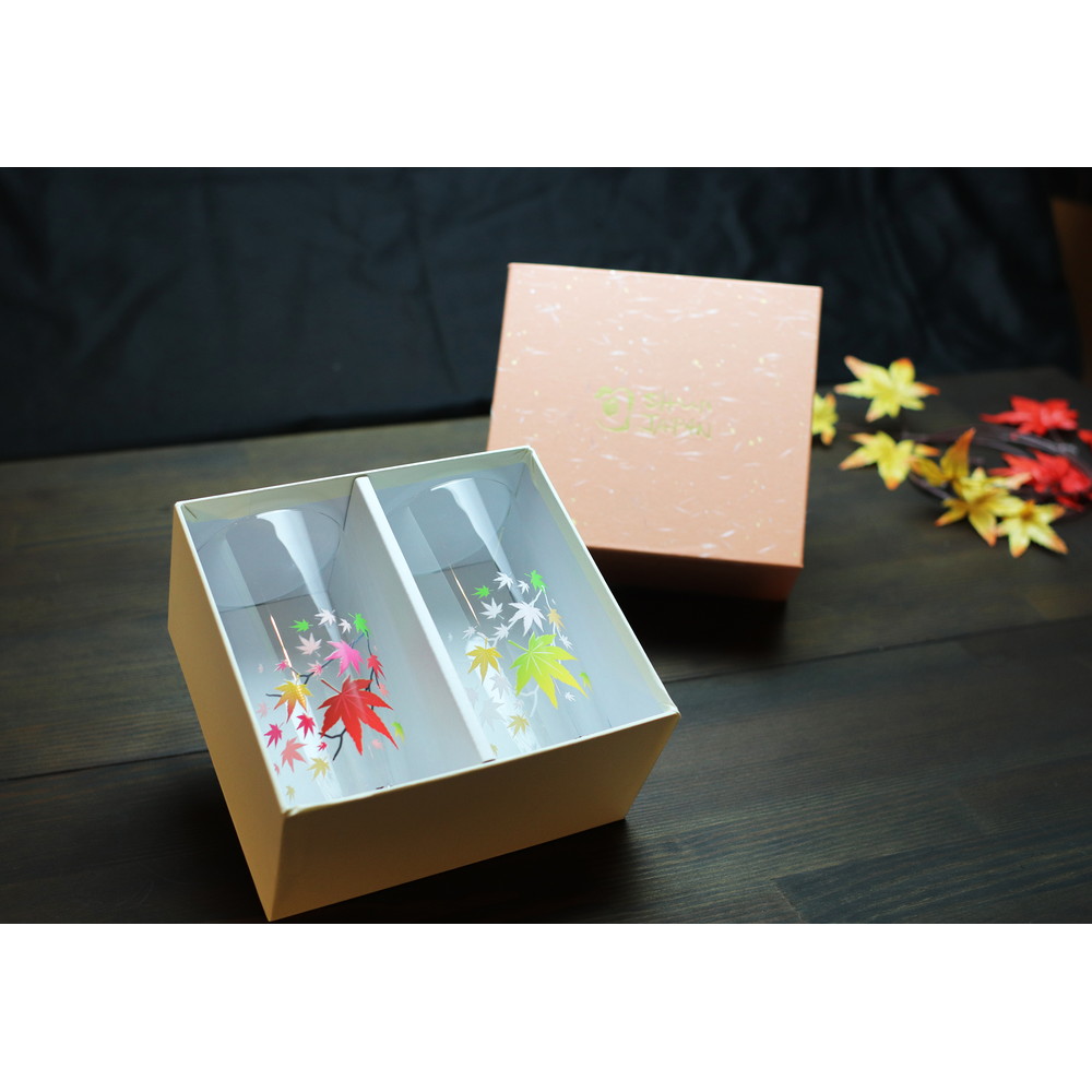 丸モ高木陶器 冷感紅葉 タンブラーペア ラッピング有 0100-019-00