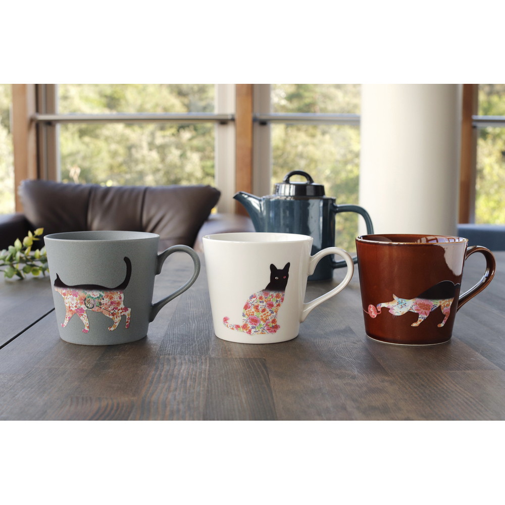 丸モ高木陶器 温感マグ 猫マグ3種類セット/毬座捜LIP-1 ラッピング有