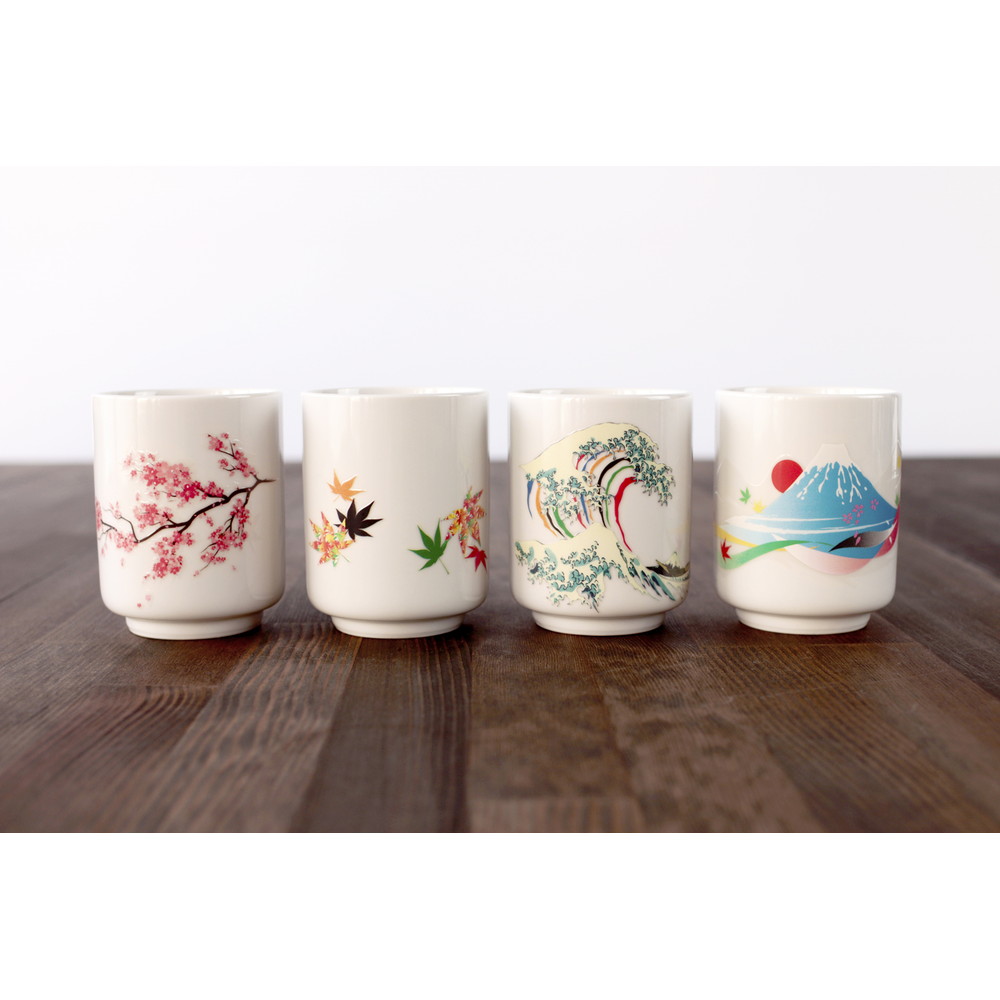 丸モ高木陶器 温感転写 湯呑(紅葉)(B) 1個箱入 ラッピング有 0110-196