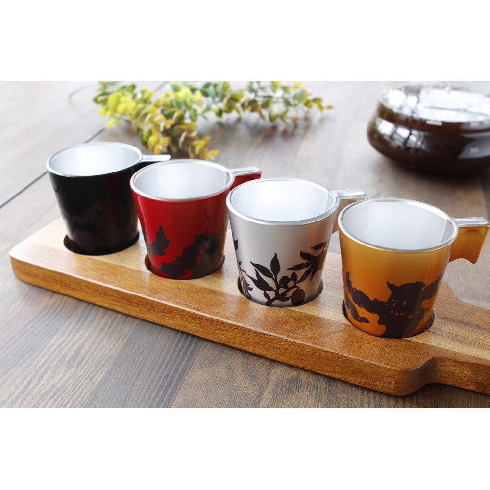 ブラント　デカルコップ4枚 丸モ高木陶器 温感デミタスカップ&ソーサーセット ボタニカル 皇帝 GD