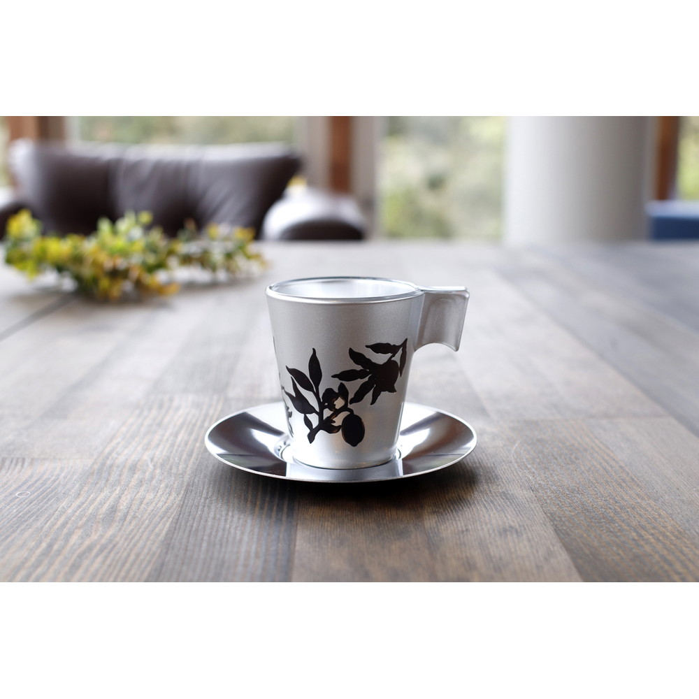 丸モ高木陶器 温感デミタスカップ&ソーサーセット ボタニカル 果実 SV