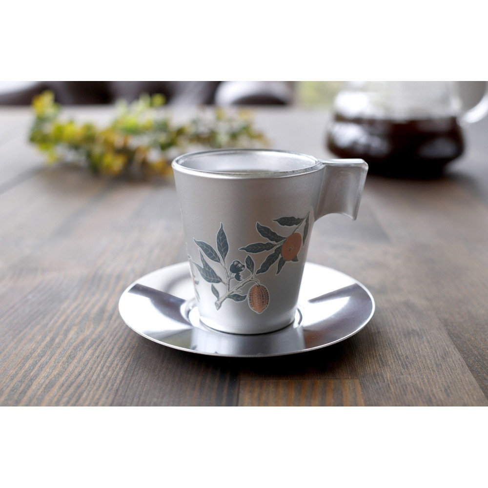 丸モ高木陶器 温感デミタスカップ&ソーサーセット ボタニカル 果実 SV