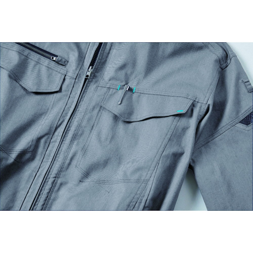 空調服 遮熱長袖ブルゾン ウェアのみ 杢ネイビー 3L KU92200