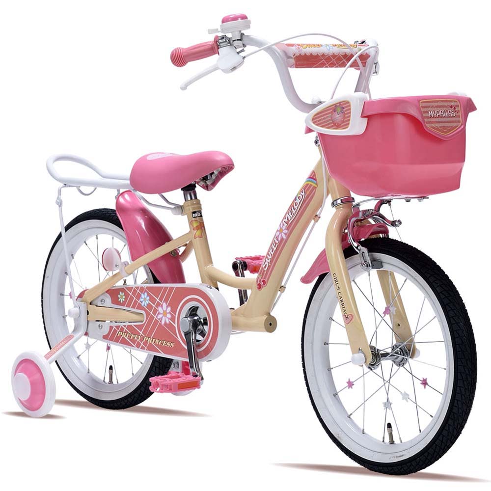 子供用自転車16 補助輪付 女の子用 MD-12 アプリコット｜宇佐美鉱油の