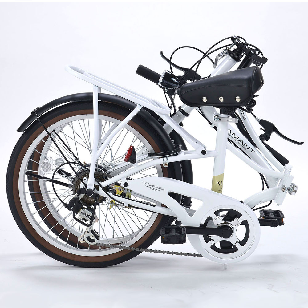ASTERISK[アスタリスク]20吋 折り畳み自転車 外装6段/LEDオート/ミルク 