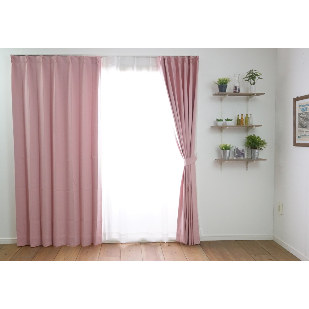 防炎 遮光カーテン プライム2 100×135cm ピンク 1枚入 V1819｜うさ