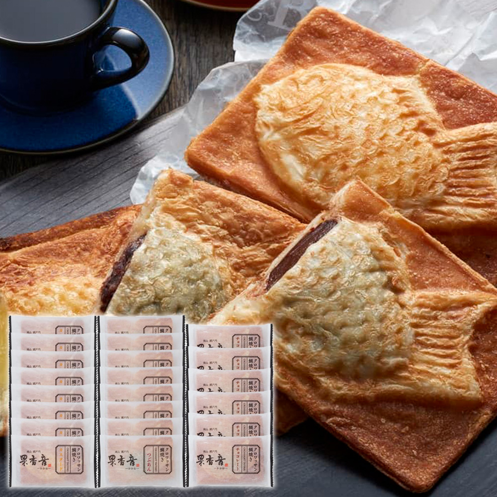 アサヒ物産 クロワッサン鯛焼き3種セット 計22個入｜うさマート