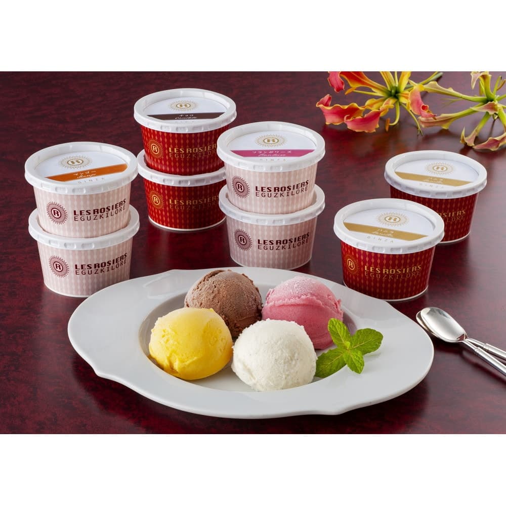 東京 銀座京橋 レ ロジェ エギュスキロール 銀座アイスバラエティ 4種