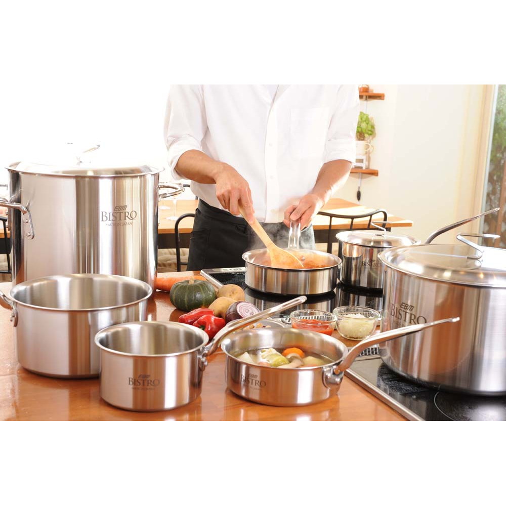 EBM ビストロ 三層クラッド 寸胴鍋 42cm 蓋無 /業務用/新品/送料無料 EBM 江部松商事 EBM ビストロ 三層クラッド 外輪鍋 42cm 蓋無 両手