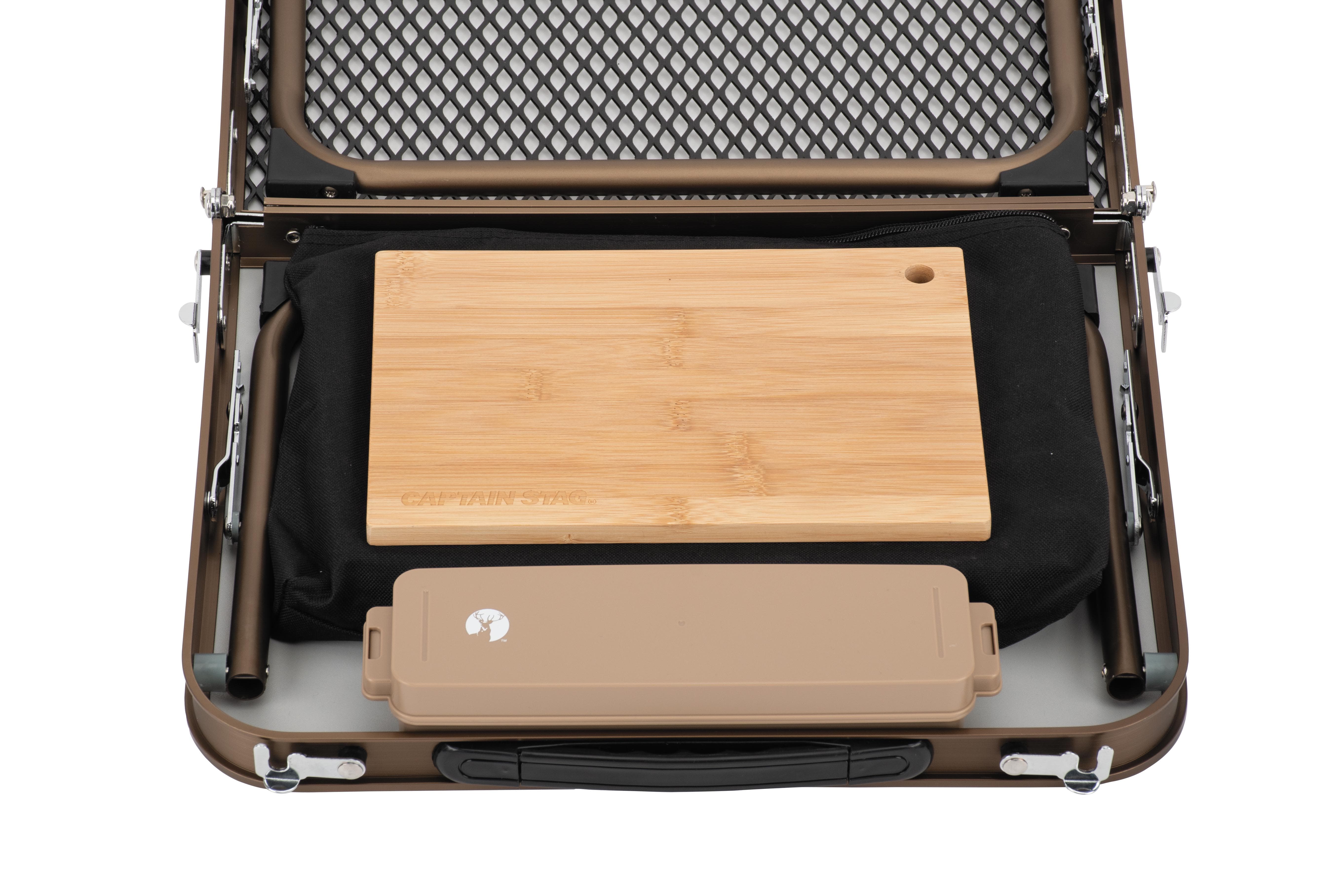 キャプテンスタッグ ビストロハーフメッシュテーブル 60×40cm UC-0578